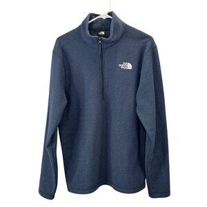 The North Face Fleece Sweater M Men Blue 1/4 Zip Mock Neck Pullover NF0A4P9LAVM